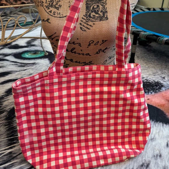 kate spade pink and white gingham bow tote - Picture 4 of 6